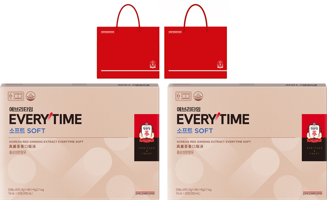 에브리타임 소프트 10ml 20포 + 쇼핑백, 200ml, 2개