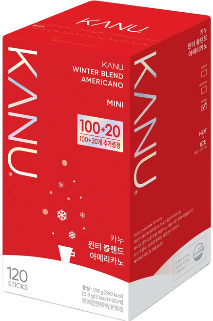 카누 윈터 블렌드 아메리카노 원두커피믹스, 단품, 1개