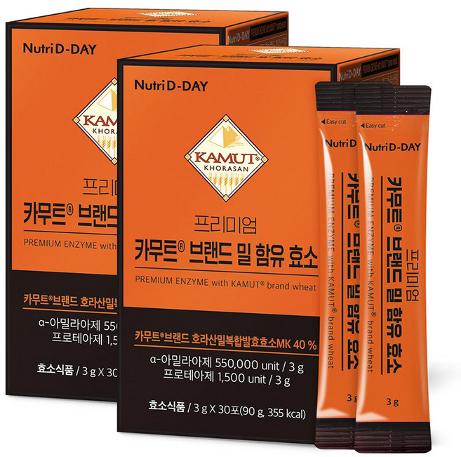 뉴트리디데이 프리미엄 카무트 브랜드 밀 함유 효소, 90g, 2개