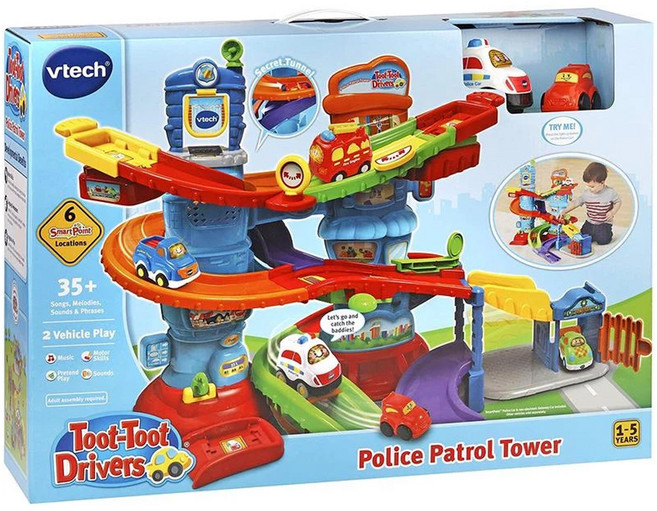 vtech 偉易達 嘟嘟車系列 警察巡邏塔軌道組, 多色, 1組