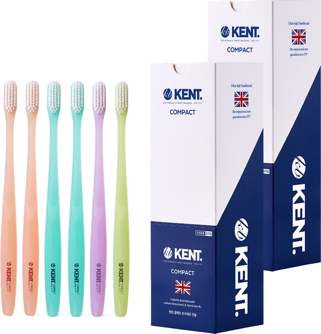 켄트 콤팩트 초극세모 칫솔세트, 6개입, 2세트