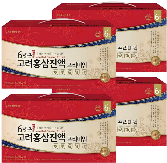 고려홍삼진흥원 6년근 고려홍삼진액 프리미엄, 50ml, 120개