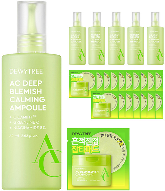 듀이트리 AC 딥 흔적 진정 앰플, 60ml, 6개