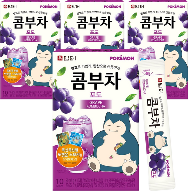 담터 포켓몬 콤부차 포도, 5g, 10개입, 4개