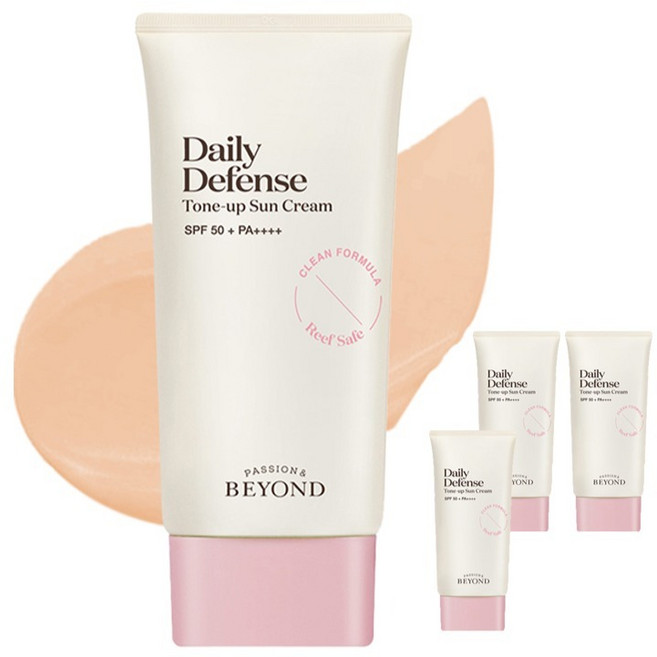 [비건라이프] 비욘드 데일리 디펜스 톤업 선크림 SPF50+ PA++++, 50ml, 4개