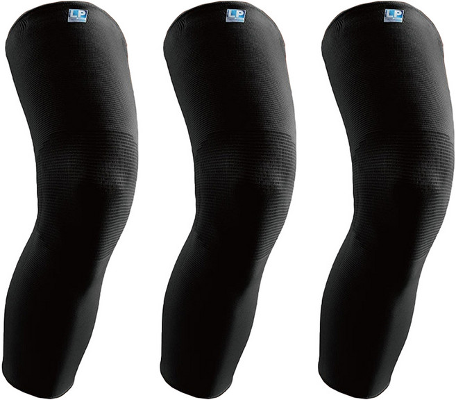 LP SUPPORT 高效伸縮全腿式膝護套 667-BK-L, 黑色, 3個