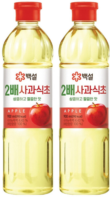 백설 2배 사과식초, 900ml, 2개