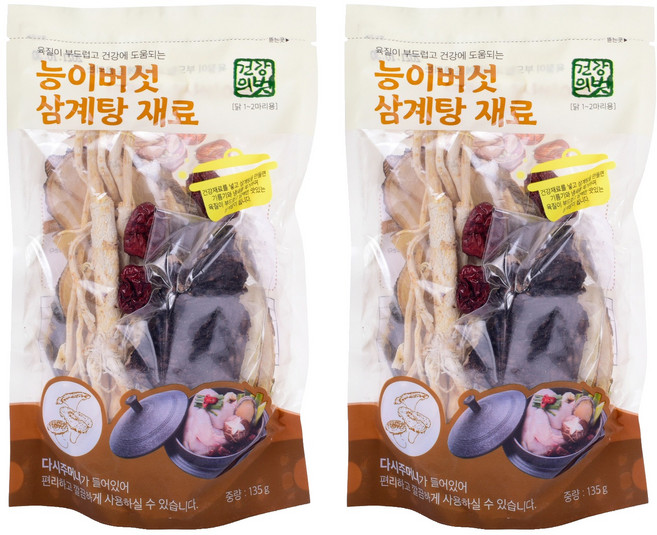 건강의벗 능이버섯 삼계탕 재료, 135g, 2개