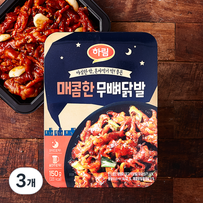 하림 매콤한 무뼈닭발, 150g, 3개