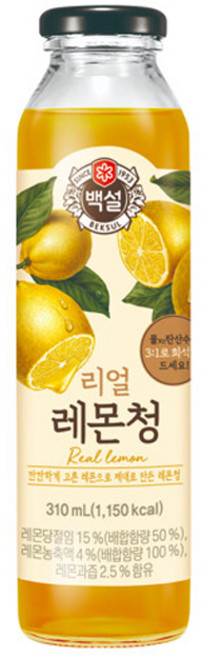 백설 리얼 레몬청, 310ml, 1개