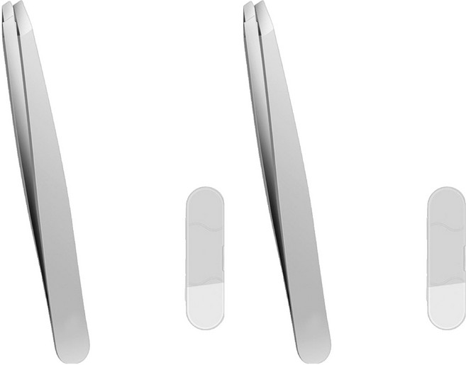 라이프앤미 독일 세이코공법 눈썹 잔털정리 정밀 족집게 사선형 9.5 x 0.8 cm + 보관함 세트, 2세트, 그레이