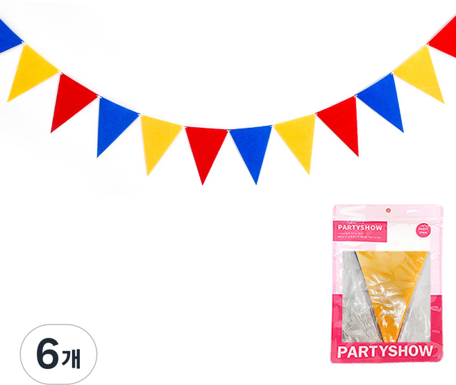 PARTYSHOW 毛氈三角派對掛旗, 慶典, 6個
