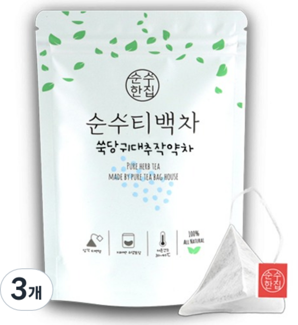 순수한집 쑥 당귀 대추 작약차 티백, 1.5g, 10개입, 3개