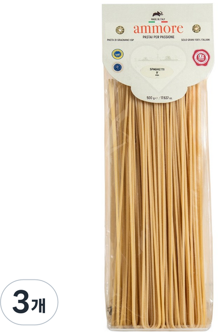아모레 파스타 스파게티, 500g, 3개