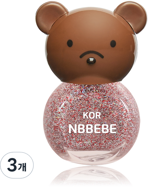 Nbbebe 兒童用指甲油, 閃耀星光色, 3瓶