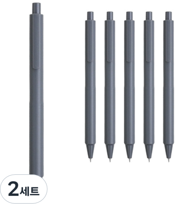 피어니스트 심플 젤잉크펜 6p 세트 0.5mm, 블랙, 2세트