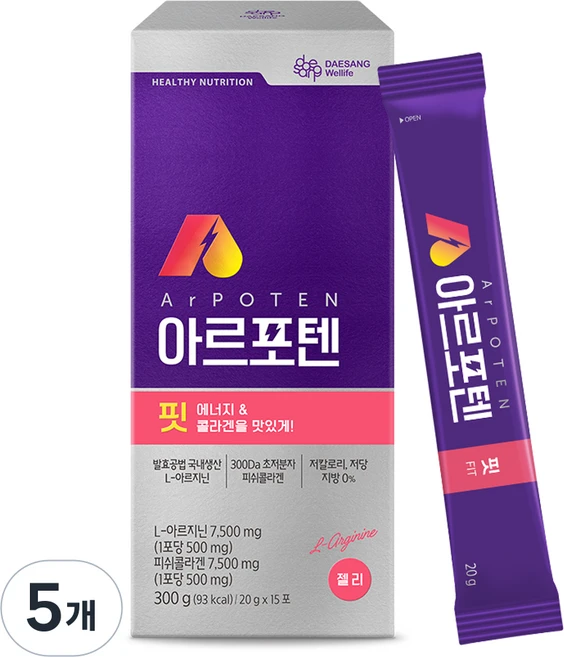 대상웰라이프 정품 아르포텐 아르지닌 핏, 300g, 5개 - 쿠팡