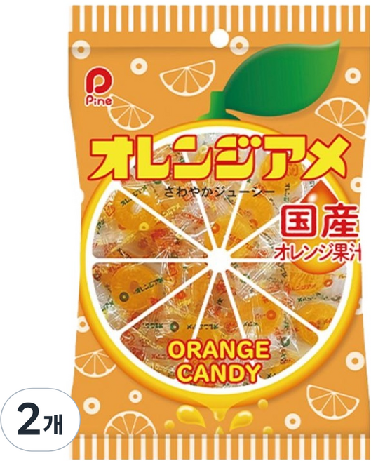 Pine 오렌지아메 오렌지맛 사탕, 2개, 110g