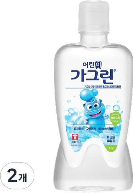 가그린 어린이 구강청결제 청포도향, 380ml, 2개