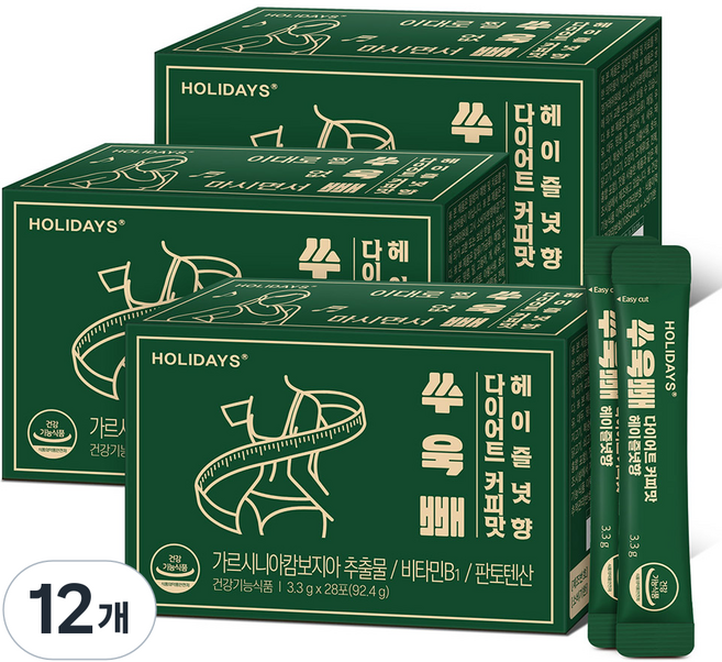 HOLIDAYS Ssuugppae纖盈咖啡 榛果風味 28條入, 12盒, 92.4g