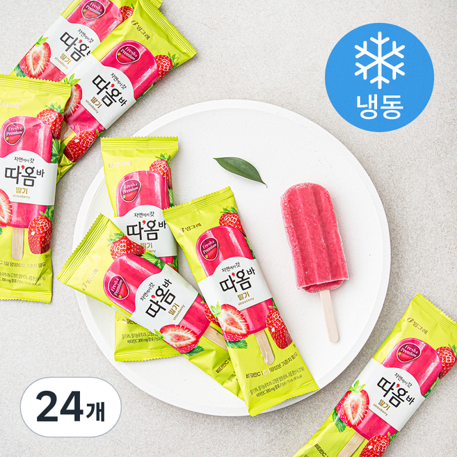 빙그레 따옴바 딸기 아이스크림 (냉동), 75ml, 1개입, 24개