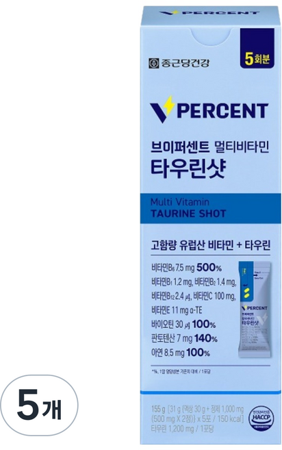 Chong Kun Dang 鍾根堂 V PERCENT 綜合維他命牛磺酸飲 5入, 5個, 155g