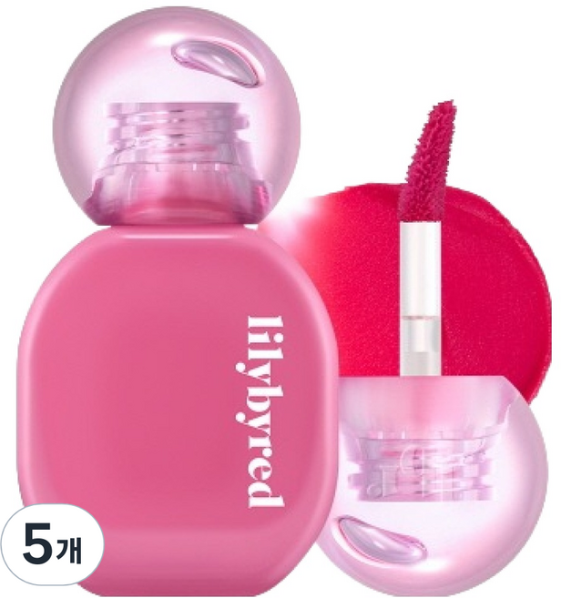 릴리바이레드 바밍 듀이 립틴트, 6 토핑체리, 5개