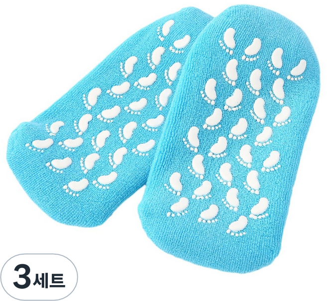 모모 몬스터 모이스처 라이징 보습양말 블루, 3세트