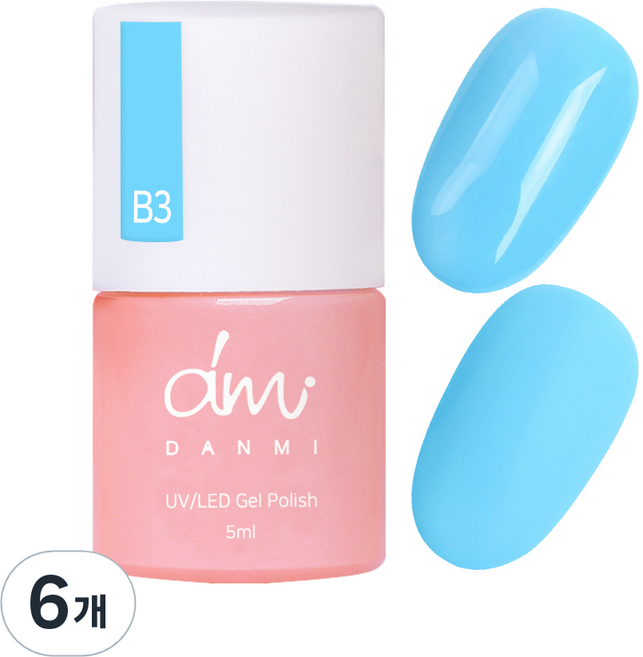 단미 컬러 젤네일, B3 하늘솜사탕, 5ml, 6개
