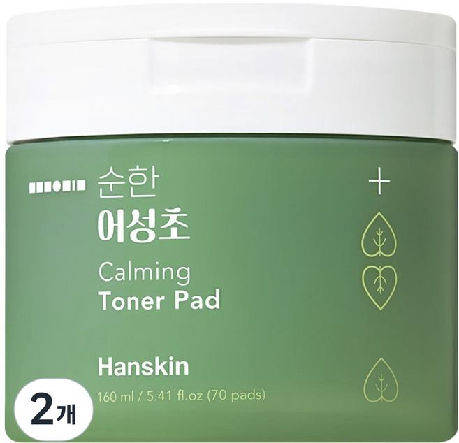한스킨 순한 어성초 카밍 토너패드 160ml, 70매입, 2개