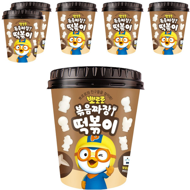 어니스트에프엔비 뽀로로 볶음 짜장 떡볶이, 110g, 6개