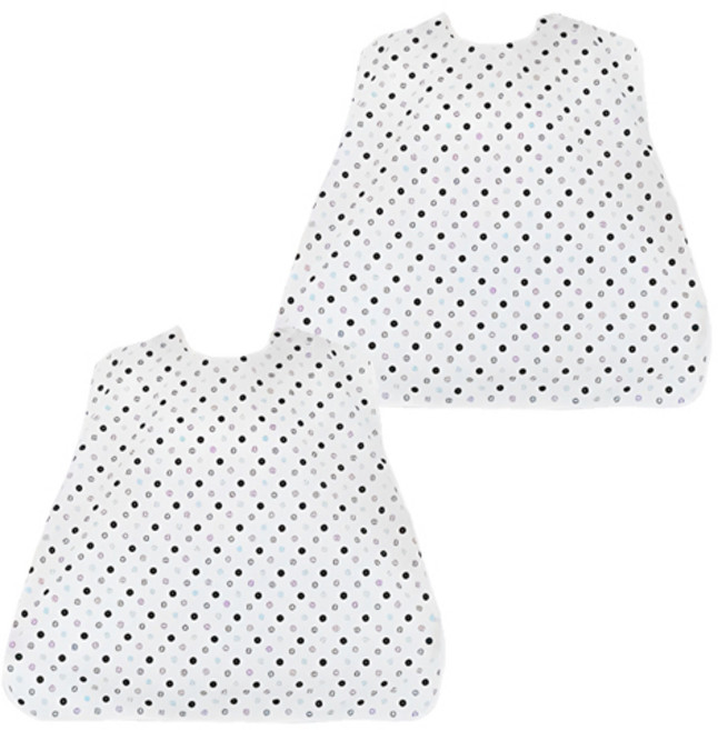 클린유니폼 방수 성인용 턱받이 벨크로형, 평범한 도트, 2개