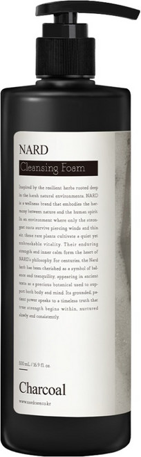 나드 부케가르니 차콜 모공 흡착 클렌징폼, 500ml, 1개