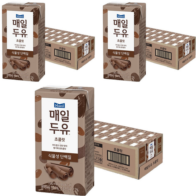 매일두유 초콜릿, 190ml, 72개