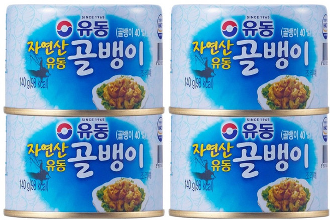 유동 자연산 골뱅이, 140g, 4개
