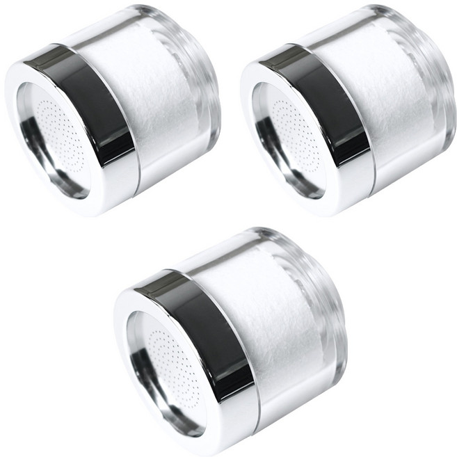 리워터 바스템 세면대 필터헤드 크롬, 3개, 혼합색상