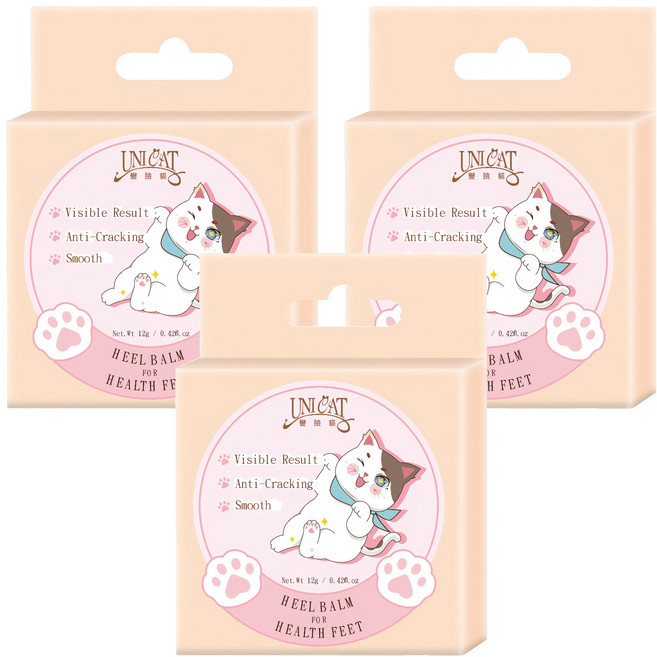 UNICAT 變臉貓 超保濕護足霜, 12g, 3個, 1入