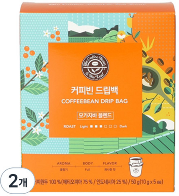 커피빈 드립백커피 모카자바 블렌드, 5개입, 2개, 10g