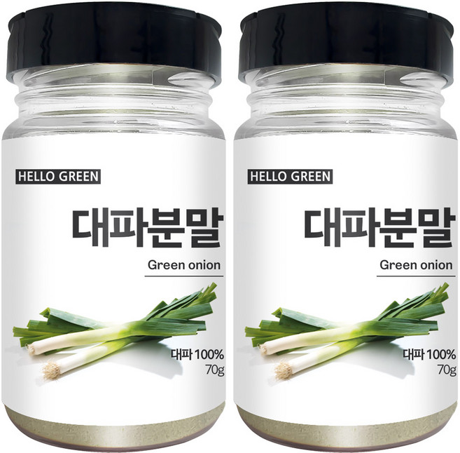 헬로우그린 국산 대파 분말 통, 2개, 70g