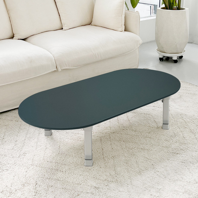 스토리퍼니쳐 국내생산 E0 LPM 4단높이조절 블랑 타원 테이블, 초록