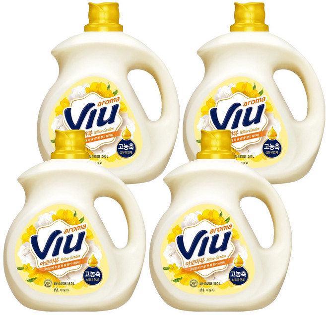아로마뷰 고농축 섬유유연제 옐로우가든 본품, 4개, 5L