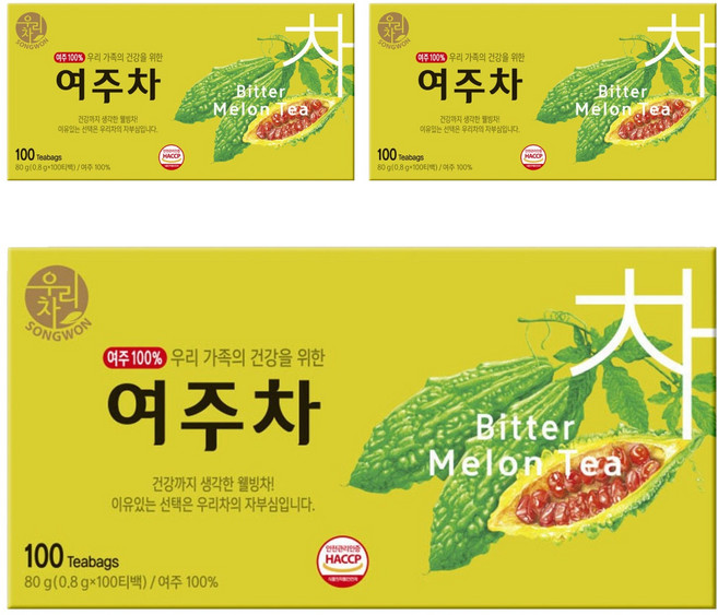 우리차 여주차, 800mg, 100개입, 3개