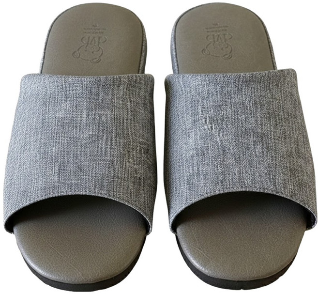 TAIWAN SLIPPER 台灣犀利趴 極致風格 厚跟紓壓皮質室內拖鞋, 砂礫灰, 1雙