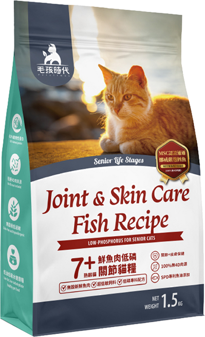 PetsTimes 毛孩時代 成貓用低磷關節貓糧, 1.5kg, 1袋, 魚肉