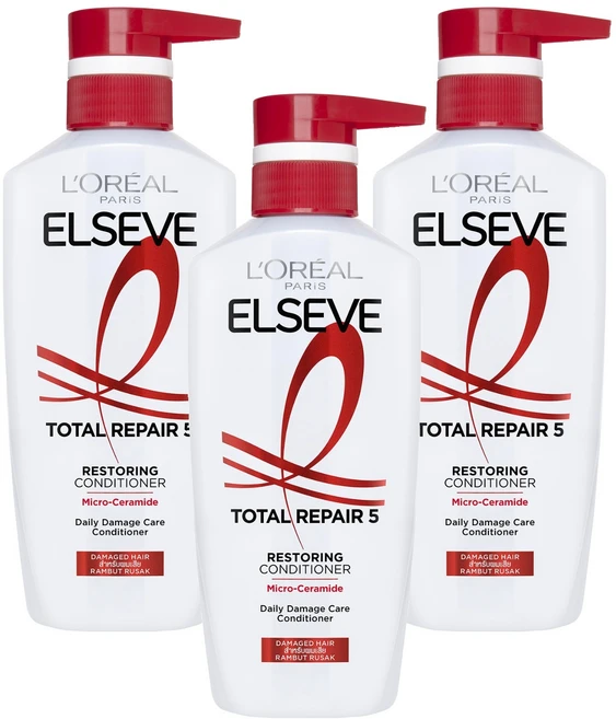 로레알파리 엘세브 토탈 리페어 5 컨디셔너 멜론 프루티 플로럴 퍼퓸, 375ml, 3개 - 쿠팡