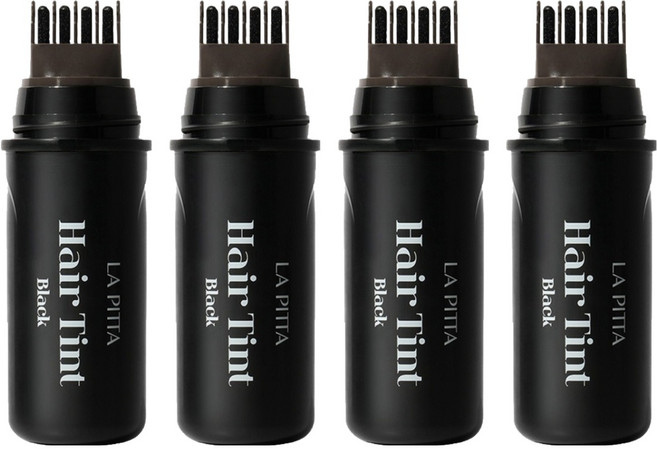 LA PITTA 遮蓋白髮紋身染髮劑 10ml, 黑色, 4個