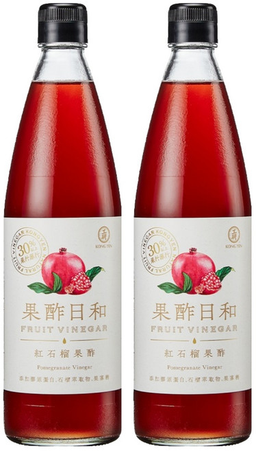 KONG YEN 工研 果酢日和 紅石榴果酢, 590ml, 2瓶