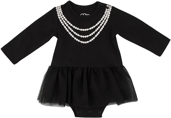 La Chamade 日安朵朵 女嬰 雪紡蓬蓬裙長袖連身衣 台灣製