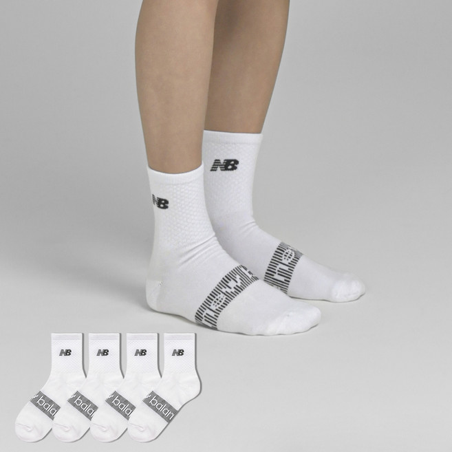 New Balance 網眼Logo氣墊中筒襪 4雙