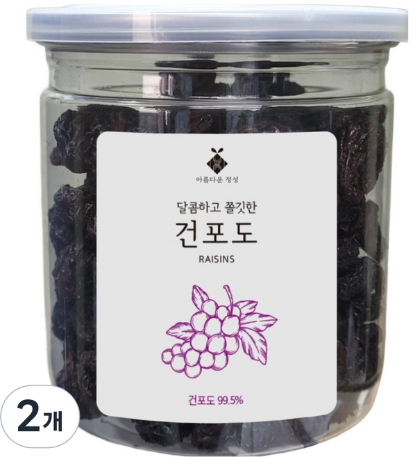아름다운정성 말린 건조 건포도, 2개, 200g